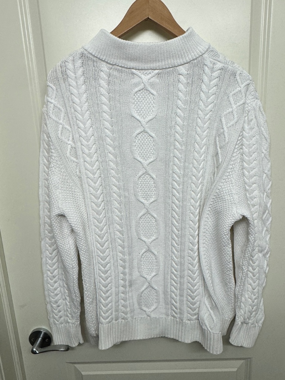 Tilley Cable Knit Sweater White Mens XL White Cotton Preppy Eclectic Grandpa - Picture 4 of 16